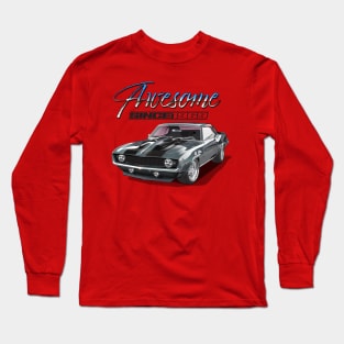 Awesome Since 1969 Grey Chevy Camaro Muscle Car Long Sleeve T-Shirt